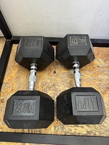 парные двойки: Пара гексагональных гантелей AJTY 22.5 кг каждая. - Вес: 22.5 kg на — 2
