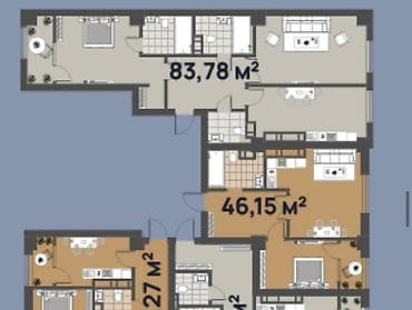 южные мкр: 2 комнаты, 85 м², Элитка, 10 этаж, Готовая ПСО (под самоотделку) — 3