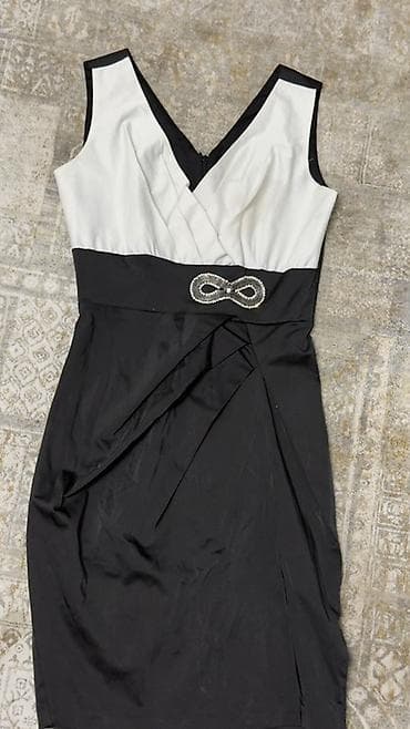 off white: Черно-белое коктейльное платье-футляр - Силуэт: приталенное, длина до — 1