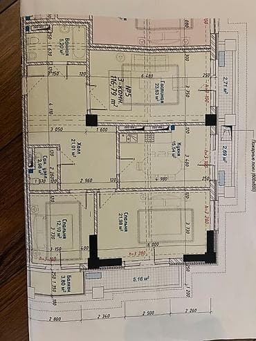 discovery studio: 3 комнаты, 116 м², Асанбай мкр Элитка, 17 этаж, ПСО (под самоотделку) — 2