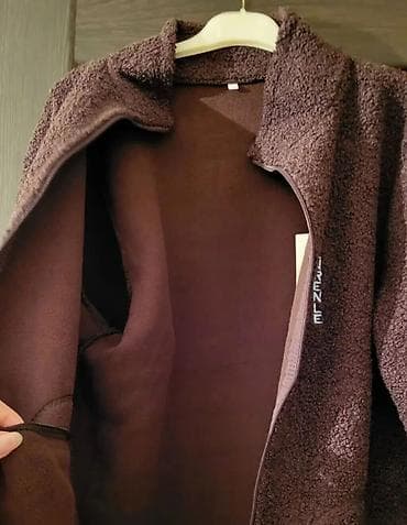 tech flis: Бордовая шерпа-кофта/флисовая куртка на молнии - Теплая пушистая ткань — 4