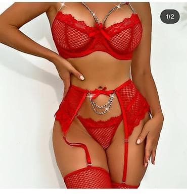 трусы для девочек: Комплект, Бюстгальтер, Бикини, Сатин, С кружевом — 6