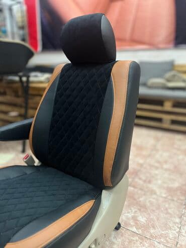 чехол кресло: Чехлы Экокожа, С подушкой, цвет - Черный, Toyota, Новый, Самовывоз — 10
