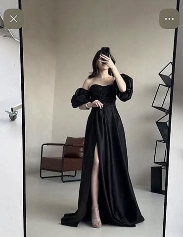 итальянский платье: Вечернее платье макси с открытыми плечами и объемными съемными — 4