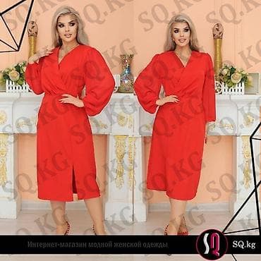 Вечернее платье, Коктейльное, С рукавами, 3XL