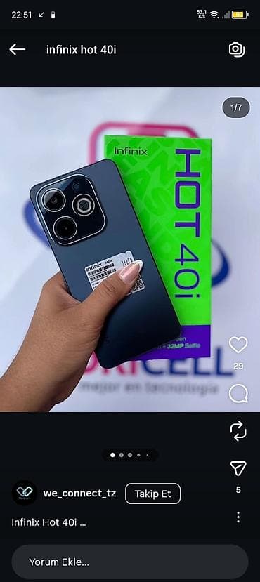 Infinix HOT 50i, Б/у, 256 ГБ, цвет - Черный, 2 SIM