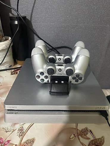 ps 4 slim: PlayStation 4 Slim (серебристая) + аксессуары Комплектация: - Консоль — 4
