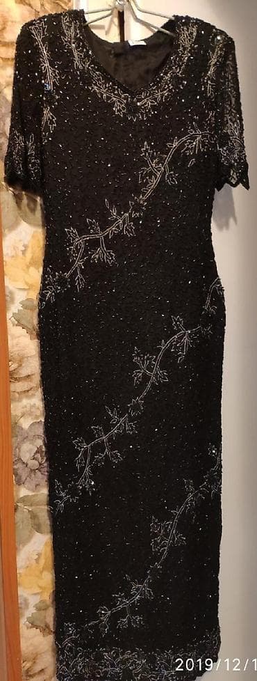 индийский кастюм: Нарядное шёлковое платье, полностью расшитое бисером, размер 44-46 — 2