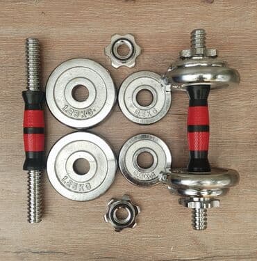 Гантели по 5кг каждая 4 блина по 1,25кг 4 блина по 0.5кг общий вес at lalafo.kg Гантели по 5кг каждая 4 блина по 1,25кг 4 блина по 0.5кг общий вес