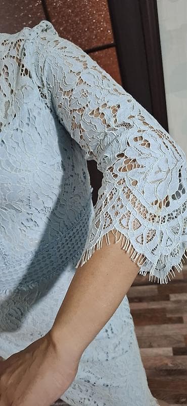 Вечернее платье, Классическое, Короткая модель, С рукавами, L