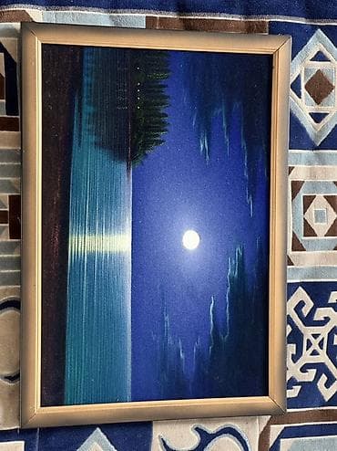 хрустальную вазу: Картина «Лунная ночь у озера» - Жанр: пейзаж, ночной вид. - Сюжет — 1