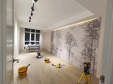 Мелкосрочные работы: Шпатлевка стен и потолка,накат эмульсии,ламинатплинтус .Другие мелко — 7