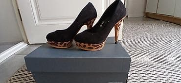 леопардовые туфли: Туфли-лодочки на высоком каблуке с платформой. - Цвет верха: черный — 2