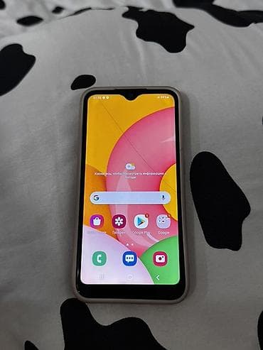 Samsung Galaxy A01, Б/у, 16 ГБ, цвет - Синий, 2 SIM