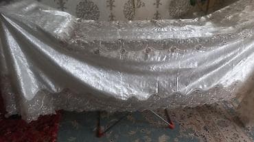 кружева: Атласная скатерть с кружевной каймой - Цвет: молочно-белый с — 1