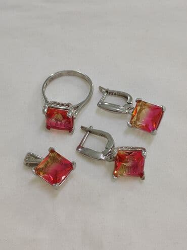 эксклюзивные свадебные пригласительные: Комплект с камнями Турмалин Серебро 925 пробы Цена 4500сом Есть — 3