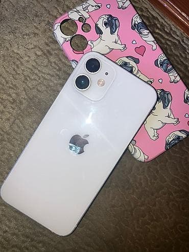 IPhone 12 mini, Б/у, 128 ГБ, Белый, Наушники, Зарядное устройство, Защитное стекло, 76 %