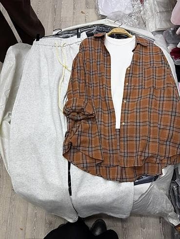 кийим алам: Рубашки в клетку оверсайз - Модель: длинный рукав, классический — 2