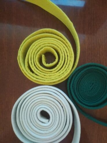 борцовка для борьбы: Спортивное кимоно, 4 пояса: 2 белых, 1 жёлтый, 1 зелёный, на 12-15 лет — 2