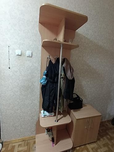 Гарнитур для прихожей, Б/у, Вешалка, ДСП, цвет - Бежевый