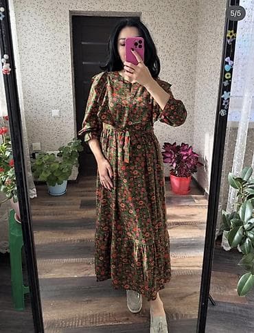 mussimo dutti: Платье макси с цветочным принтом - Длина: до щиколотки, с широкой — 3