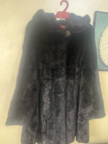 Шуба, Норка, По колено, С капюшоном, S