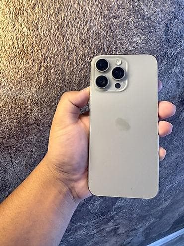 iphone pro: IPhone 15 Pro Max, Б/у, 256 ГБ, Natural Titanium, Кабель, 87 % — 1