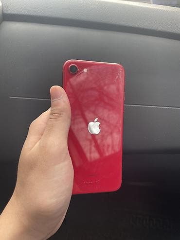 IPhone SE 2020, Б/у, 64 ГБ, Красный, Чехол, 77 %