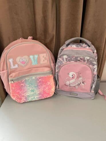 сумка для новорождённых: Набор из 2 детских рюкзаков (розовые, для школы/сада/прогулок). 1) — 1