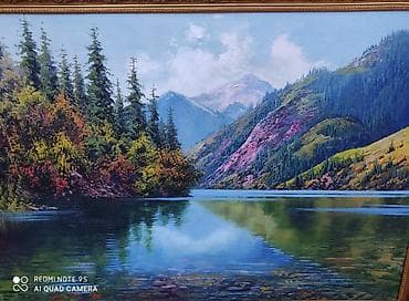 камандирские часы: Картина маслом «Горная долина с рекой» - Авторская живопись на — 7