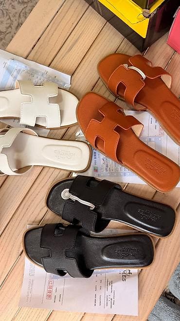 hermes обувь: Женские шлёпанцы-сандалии Hermes Oran - Модель: культовые Oran с — 1