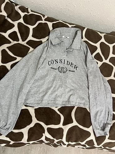 second hand: Набор женских топов и лонгсливов (4 предмета) 1) Серый укороченный — 1