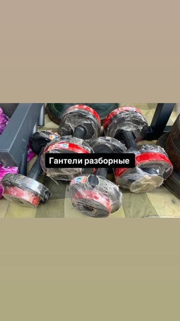 Кышкы спорт: Разборные гантели из металла, каждая весом 15 кг, предлагают удобство — 10