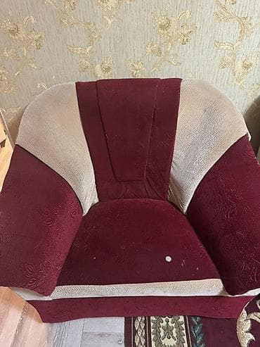 Комплект мягкой мебели, Б/у, цвет - Бежевый