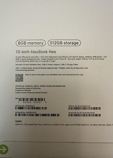 m1 macbook: Ультрабук, Новый, ОЗУ, RAM: 8 ГБ — 3