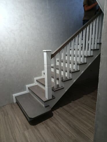 Дизайн, проектирование: Деревянная лестница Для дома, Форма лестницы: П-образная — 13