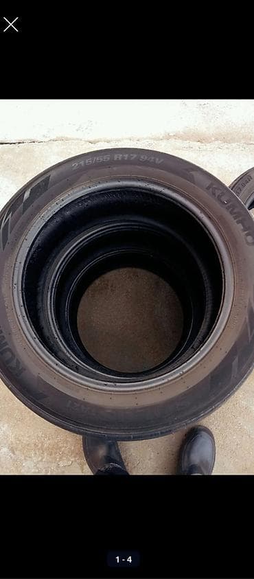 Шины: Шины 215 / 55 / R 17, Лето, Б/у, Комплект, Легковые, Корея, Kumho — 2