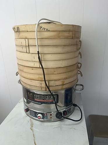 Профессиональная электрическая пароварка с многоярусными бамбуковыми