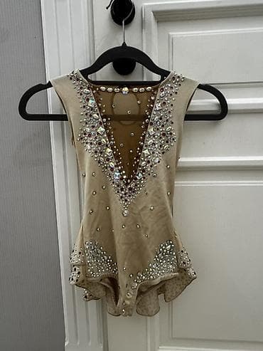 кастюм для танцев: Купальник для художественной гимнастики. - Цвет: бежевый (нюд). - — 1