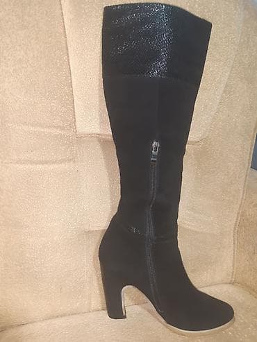 кожа бишкек: Сапоги, 38, Berkonty, Новый, цвет - Черный, Самовывоз — 2