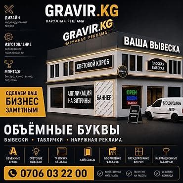 | Объемные буквы, | Разработка дизайна