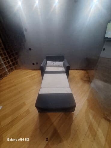 1 комната с мебелью полностью: Кресло-кровать, Б/у, Односпальный, Самовывоз, цвет - Серый — 1