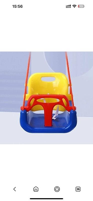 верёвка: Детские подвесные качели со спинкой и перемычкой - Тип: подвесные — 1