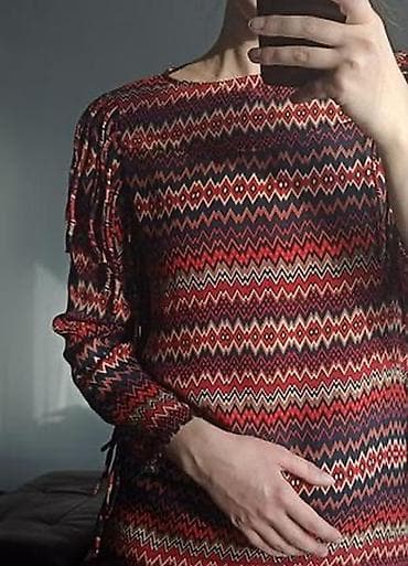 полиестер: Повседневное платье, Осень-весна, Короткая модель, Прямое, M, L — 4