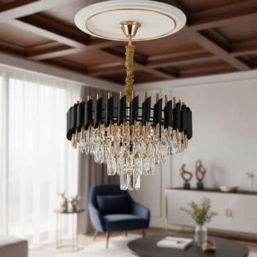 Подвесная люстра с кристаллами, современный арт-деко. - Конструкция