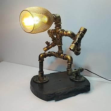 Бра и настенные светильники: Лампы-скульптуры в стиле стимпанк/индастриал - Настольные светильники — 6