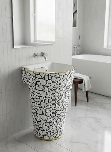 Раковина для ванной, Круглая форма, Материал: Керамика, Размер: 47 x 54 см