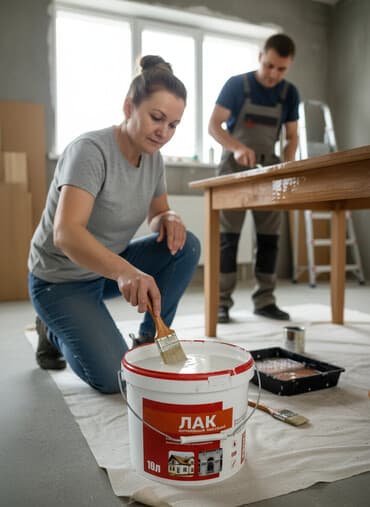 Эмаль: Акриловый лак в ведре объемом 10 литров, универсальный для лакировки — 1