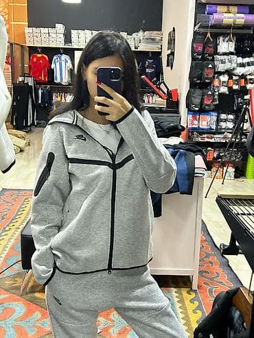 Толстовки, худи: Женский спортивный костюм Nike, серый меланж. - Комплект — 2