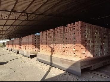 кирпич куйган балдар: Пустотелый, дырчатый, Жженый кирпич, Полублок, 250×120×85 — 3